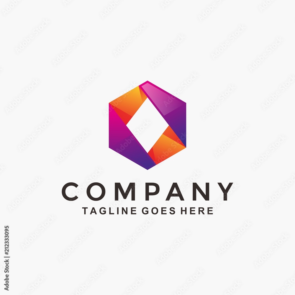 Modern hexagon logo design template. 3D hexagon logo. Modern hexagon logo design template. 3D hexagon logo.
