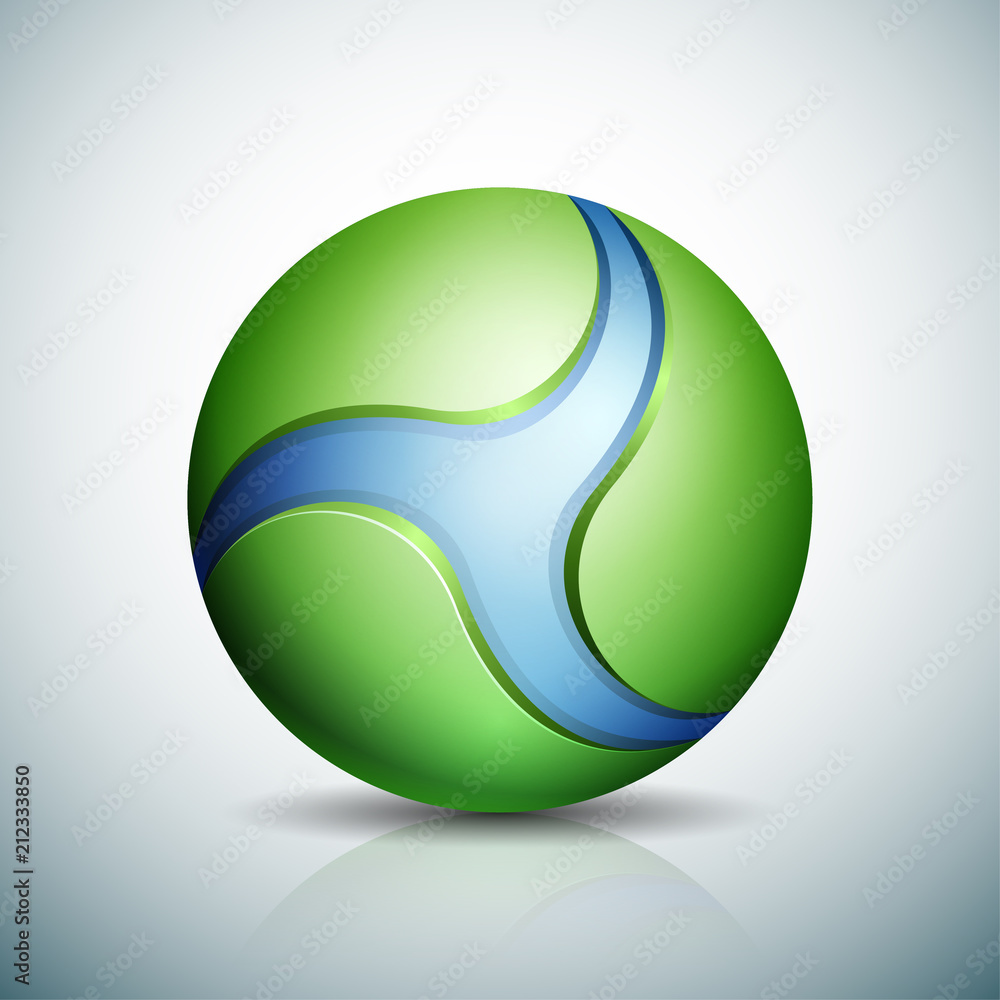 Blue Green Eco Sphere Illustration Blue Green Eco Sphere Illustration