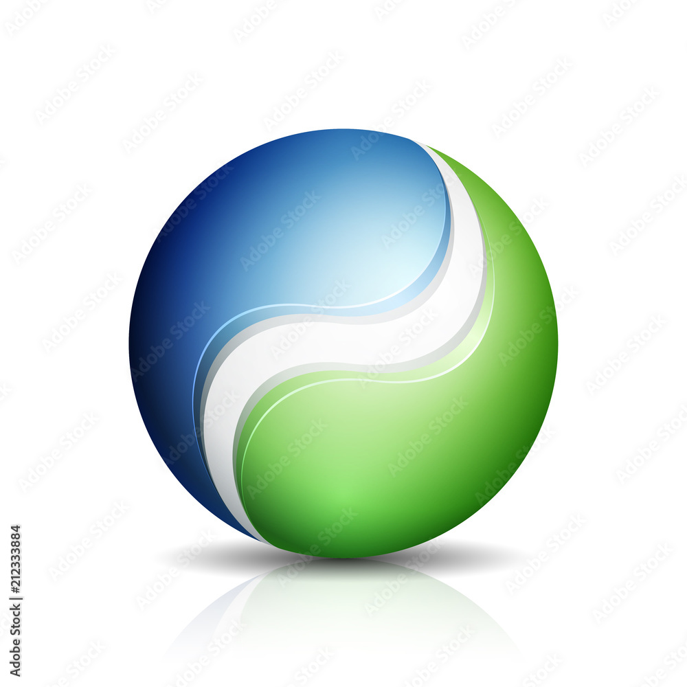 Blue Green Eco Sphere Illustration Blue Green Eco Sphere Illustration
