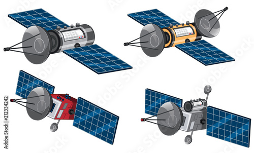 Set of space satellite photo