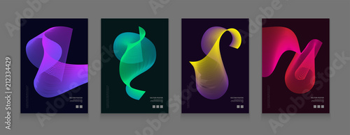 Stock vector illustration color covers set. Futuristic design posters. Templates for placards, banners, flyers, presentations and reports EPS10