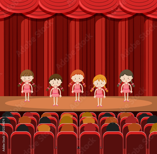A Group of Girls Performing on Stage