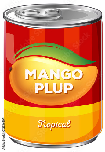 Can of tropical mango plup