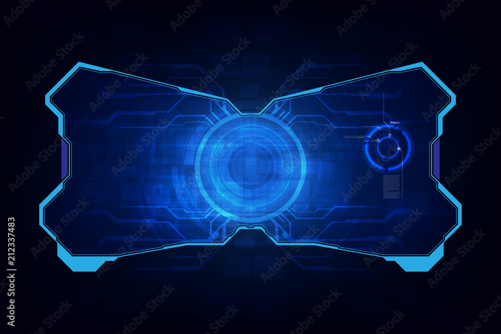 virtual sci fi digital hud screen design futuristic tech concept ...