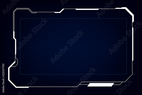 abstract tech sci fi hologram frame template design background