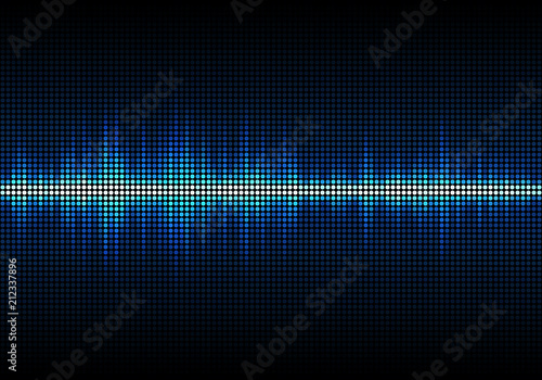 Sound waves oscillating glow light, Abstract technology background
