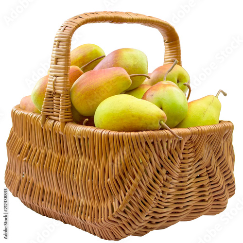 Basket with pears.