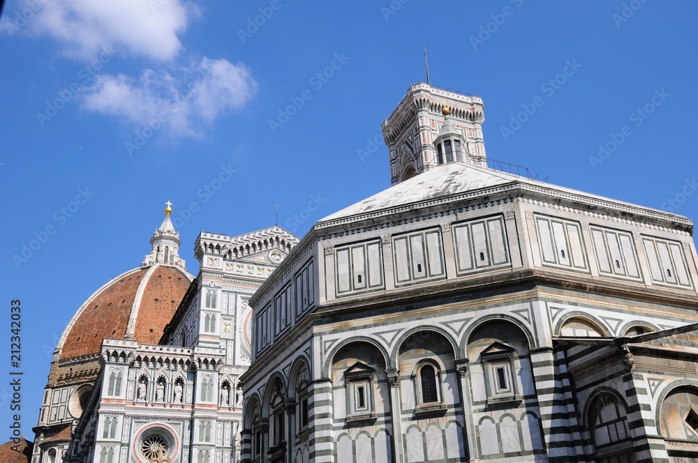 The Cattedrale di Santa Maria del Fiore Church and  Brunelleschi's Dome in Florence, Italy