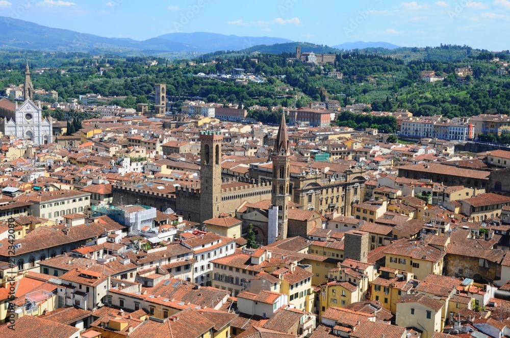 The City Town and landscape of Florence in Italy