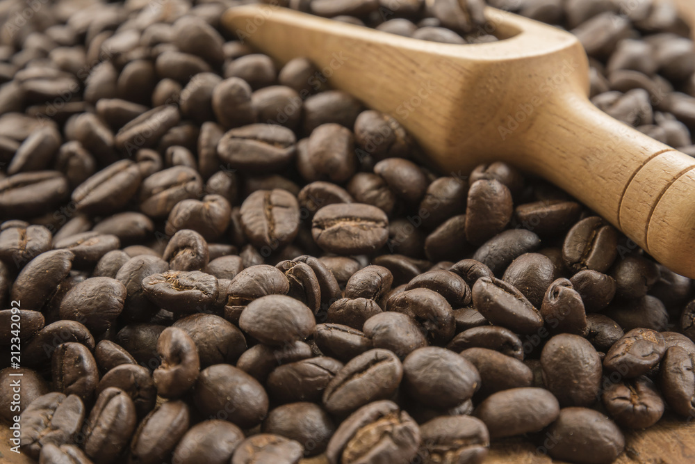 Obraz premium Roasted coffee beans background