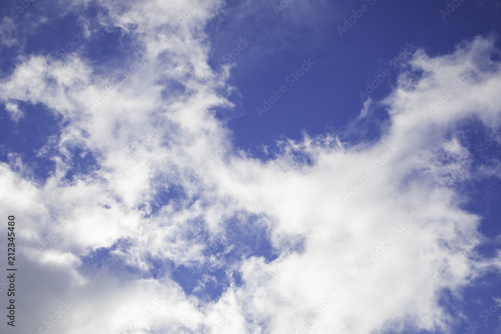 Obraz premium Blue sky with white clouds.