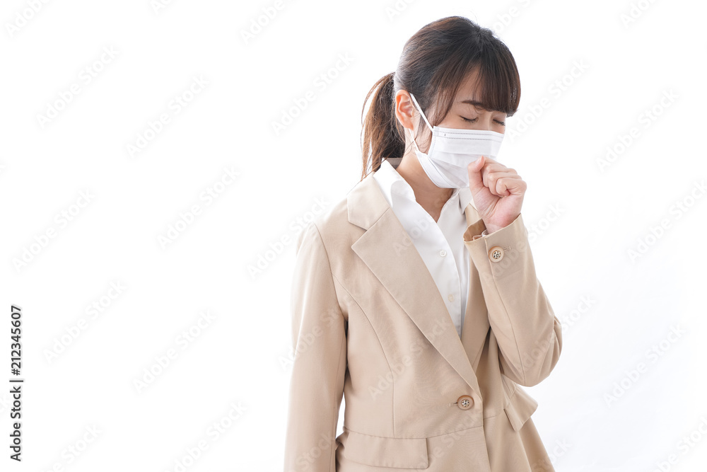 風邪をひいたビジネスウーマン