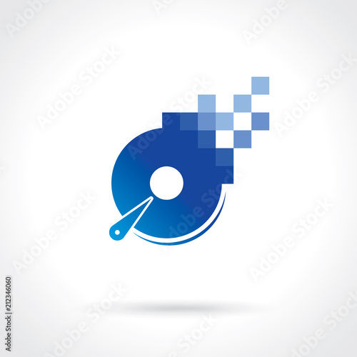 hard disk icon. Vector database server technology concept
