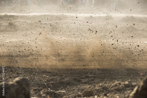 Fotografie, Obraz dirt fly after motocross roaring by