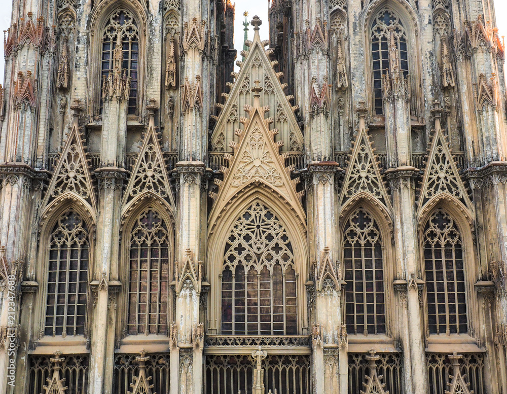 Cologne cathedral in Cologne, Germany, European window pattern