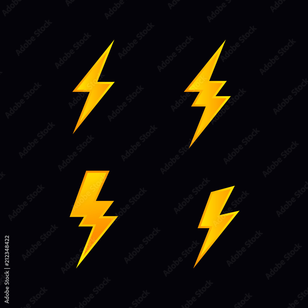 lightning bolt flash vector - obrazy, fototapety, plakaty 