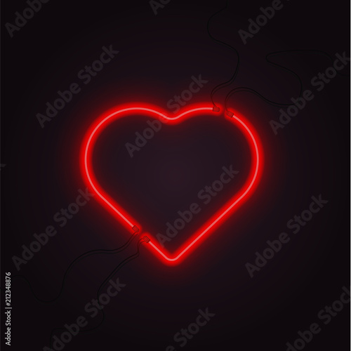 neon heart vector