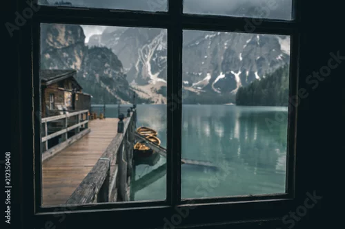 Fototapeta Gór jeziora i natura w dolomitach, Włochy