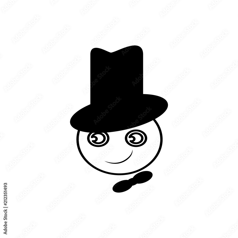 Emoji in hat black icon