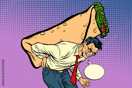man carries Shawarma Doner kebab