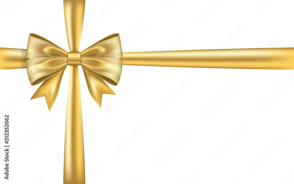 Gold ribbon christmas gift Royalty Free Vector Image