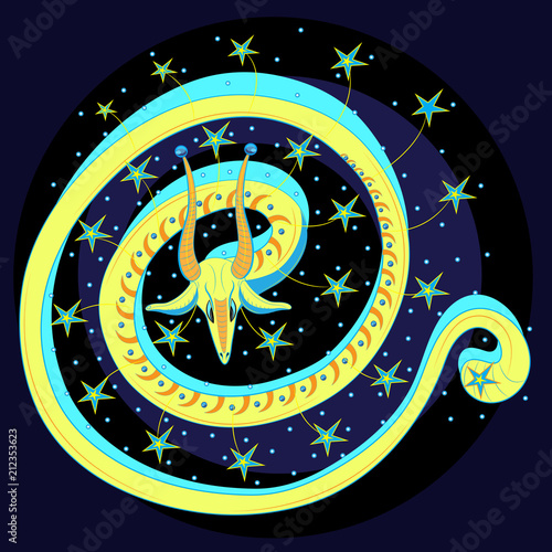 Yellow space star dragon