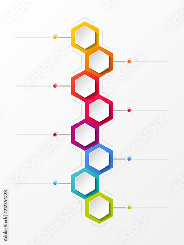 Empty template of colourful icons with copyspace. Vector.