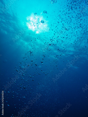 Underwater view and bubble