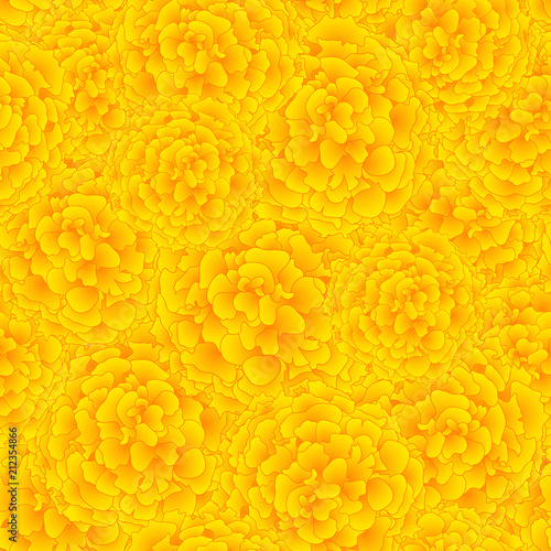 Fototapeta Naklejka Na Ścianę i Meble -  Yellow Marigold Seamless Background.