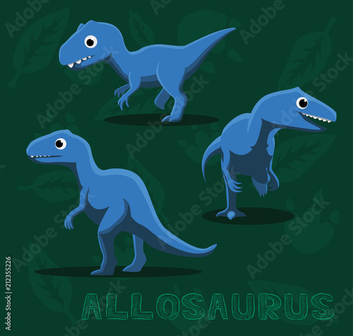 Dinosaur Allosaurus Cartoon Vector Illustration