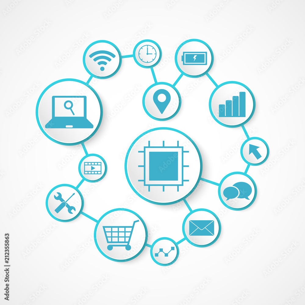 Technology icon , connection concept Technology icon , connection concept