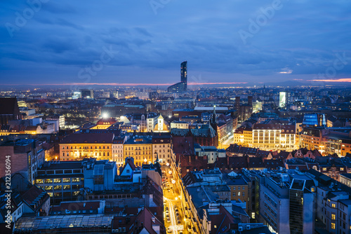 Old town cityscape panorama, Wroclaw, Poland