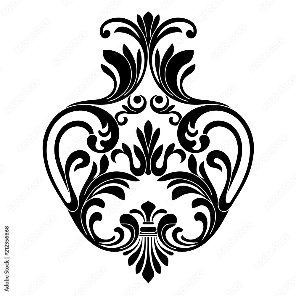 Vintage baroque ornament, corner. Retro pattern antique style acanthus. Decorative design element filigree calligraphy vector. - stock vector