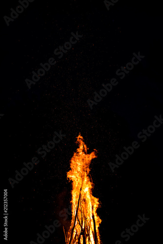 Midsummer night. bonfire fire ritual of Ivana Kupala