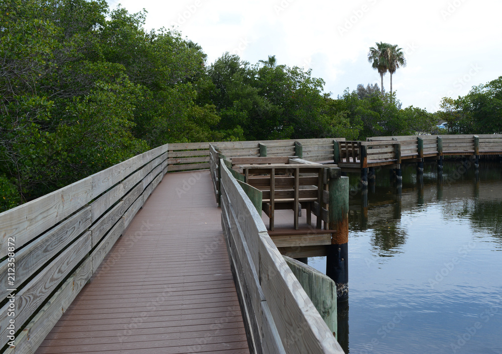 Obraz premium Bridge Path around the Water
