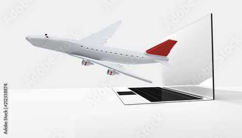 computer notebook airplane ...