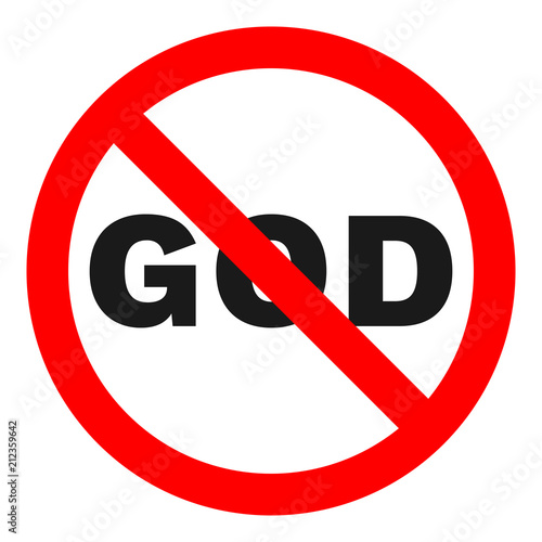 Фотография NO GOD sign. Vector.