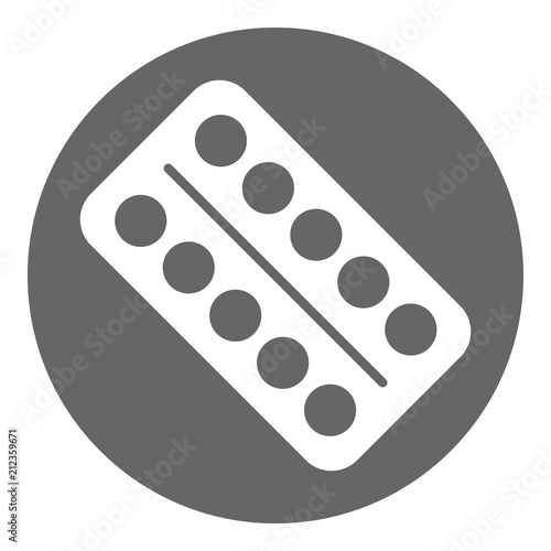 Pack of round pills. Vector.