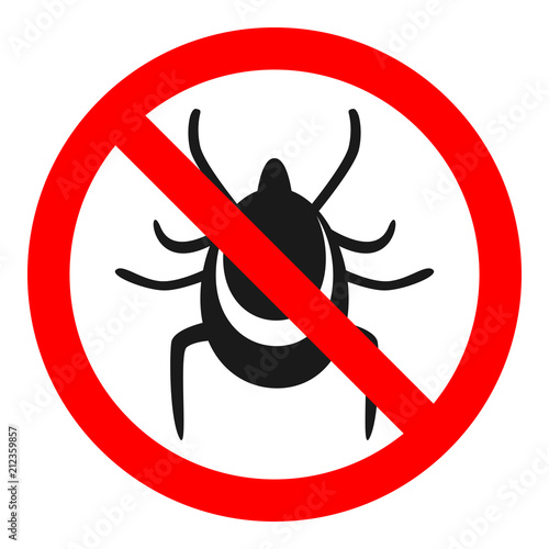 TICKS FREE ZONE sign. Vector.