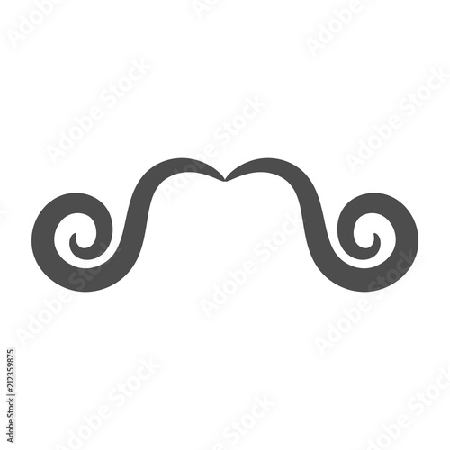 Swirl mustache silhouette. Vector icon.