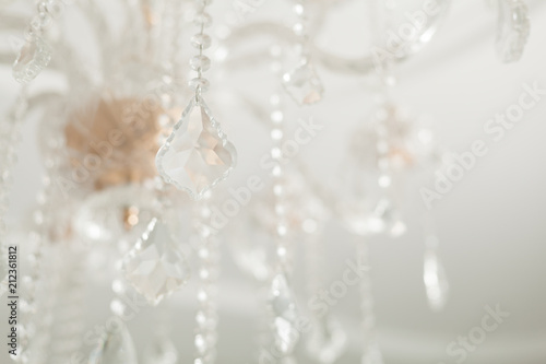 Chrystal chandelier close-up. Glamour background