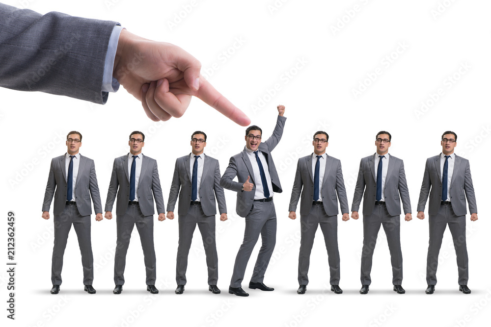 Recruitment and employment concept with selected employee Recruitment and employment concept with selected employee