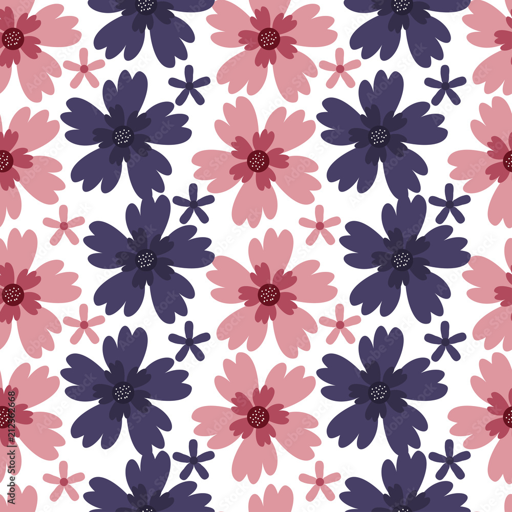Obraz premium Seamless pattern with cute florals