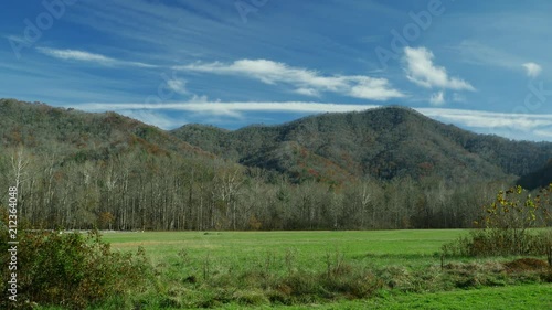 Highland view of Great Smoky Mountains in autumn