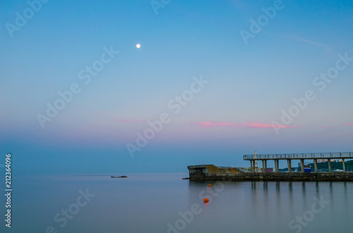 Seascape during the sunset in the Odesa of Ukraine