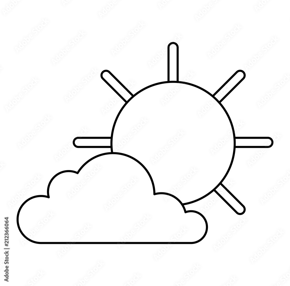 cloud with sun weather icon vector illustration design cloud with sun weather icon vector illustration design