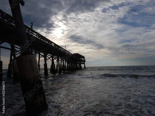 Wallpaper Mural The view of Cocoa Beach Pier on a cloudy day on the beach in Florida Torontodigital.ca