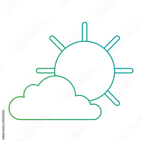 cloud with sun weather icon vector illustration design