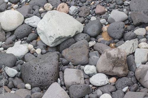 Round sea pebbles.