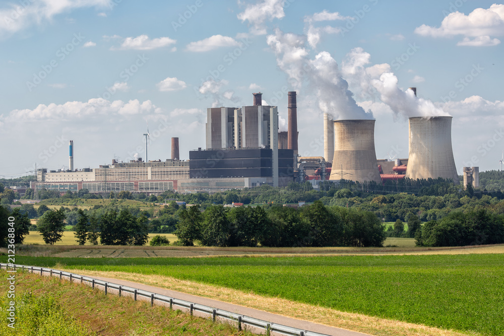 View at Coal-fired power plant near lignite mine Inden in Germany View at Coal-fired power plant near lignite mine Inden in Germany